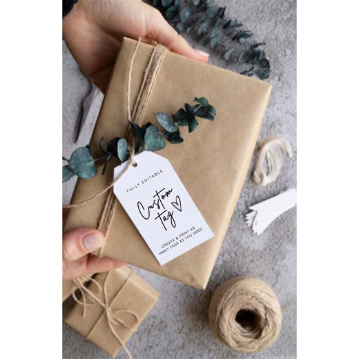 Editable Mini Custom Business Hang Tags Canva Template Calligraphy Minimalist Tag Business Tag Wedding Tag Modern Tag 2x3.5 - Etsy