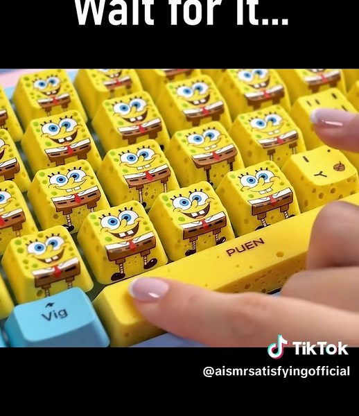 ASMR Spongebob keyboard🧽 #oddlysatisfying #asmr #fyp #spongebob