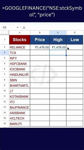 Track 🔥 Live NSE Stock Prices in 📈 Google Sheets for free (easy process) #automation #googlesheets