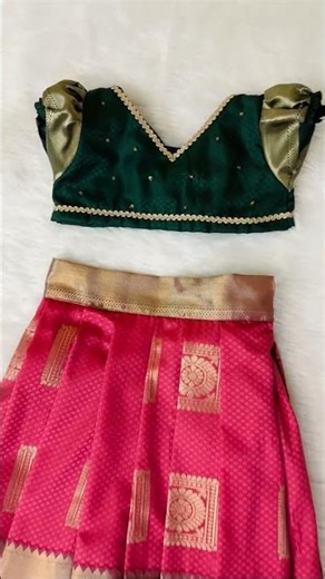 #Kids Pattu #Skirt & #Crop Top Set | #Traditional Wear for #Girls | #Handmade Outfit ✨