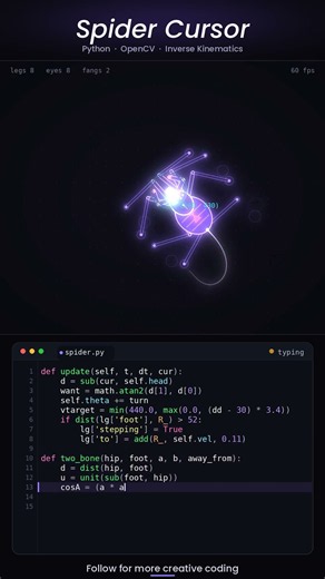 I Coded a Spider That Chases Your Cursor in Python 🕷️