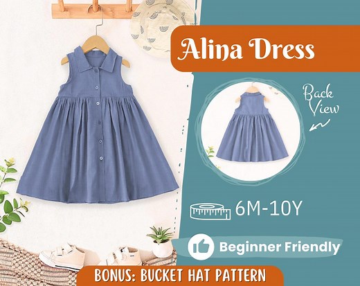Dress Sewing Pattern for Kids, Dress Pattern, Kids Pattern, Summer Dress Pattern, Beginner Pattern, Sewing Pattern Toddlers, Baby Pattern - Etsy
