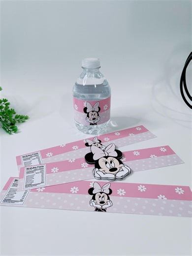 Minnie Mouse Custom 3D Water Bottle Labels (only Labels). - Etsy Canada