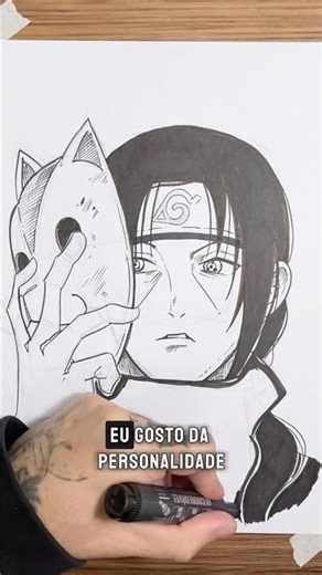 DRAWING A CHARACTER FOR EVERY LETTER OF THE ALPHABET - I: ITACHI #shorts #naruto #anime #art