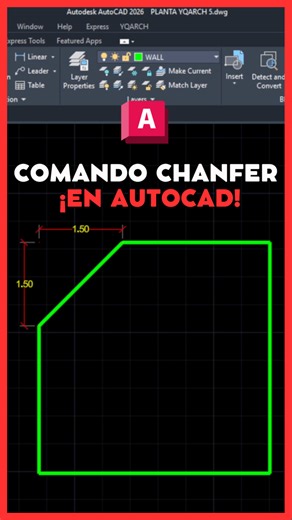✅ Hoy te enseñaré cómo hacer un chaflán en AutoCAD fácil y rápido utilizando el comando chanfer #autocad #autocad2d #autocaddrawing #autocadarchitecture #autocaddesigning #autocadtutorial #autocadplan #autocadtraining | Arqvis
