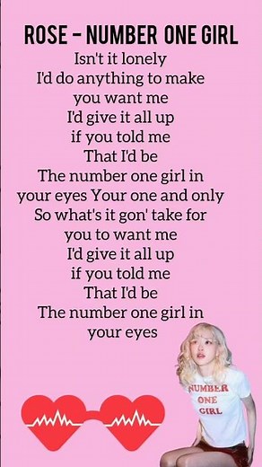 ROSÉ - Number One GirlLyrics #rosé #blackpink #lyrics #numberonegirl ❤️