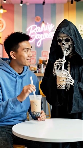 a man friend with Grim reaper #youtubeshorts#ai