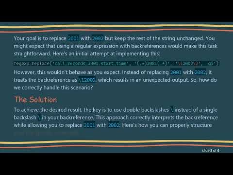 How to Separately Handle Backreferences and Alphanumeric Values in PSQL