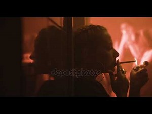 Beautiful Woman Lighting Cigarette