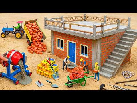 DIY Mini Brick House with Staircase and Rooftop Railing Construction Science Project