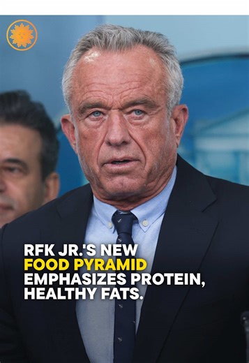 In changes to U.S. dietary guidelines, Health and Human Services Secretary Robert F. Kennedy Jr. said Americans should focus on fresh vegetables, protein and dairy instead of highly-processed foods. Many health organizations applauded the efforts after slamming Kennedy earlier this week for changes to the U.S. childhood vaccine schedule. #rfkjr #foodpyramid #health #CDC #Kennedy