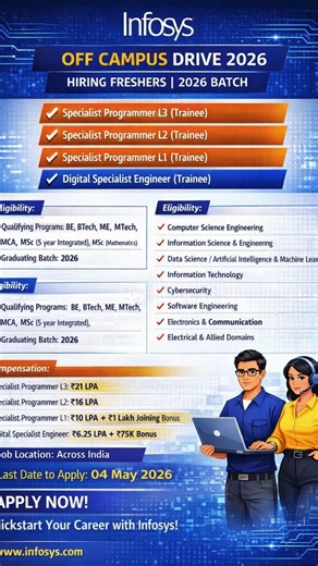 Infosys Mega Hiring Alert for 2026 Batch! 🚨 #infosys #jobalertindia #careeropportunities #infosys