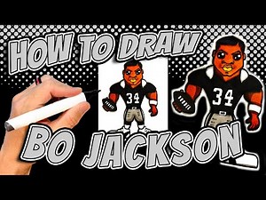 How to Draw Bo Jackson for Kids - NFL Football Raiders