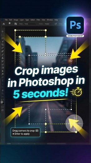 Learn how to crop images in Adobe Photoshop in just 5 seconds! 🚀 #photoshoptutorial #tipsandtricks