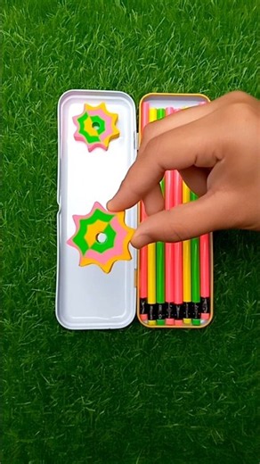 Cute Pink & Green Stationery Theme With 90s Pencil Box #stationery​ #pencilcase