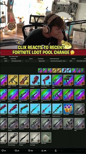 Clix REACTS to recent Fortnite loot pool changes 🤔