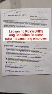 642K views · 5.3K reactions | Lagyan ng KEYWORDS ang CANADIAN Resumè #resume #canadajobs #jobbankcanada #canada | Menchie's Fil-Can Life | Facebook