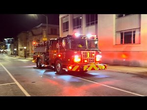 Hagerstown Fire Dept Brand New Engine 1 responding to a car fire