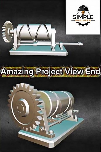 Amazing Mechanical Engineering Project ⚙️ Gear & Screw Mechanism #Shorts