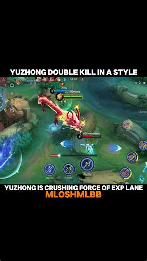 MLBB : YUZHONG DOUBLE KILL IN A STYLE | YUZHONG EXP LANE GAMEPLAY #MLBB #shorts