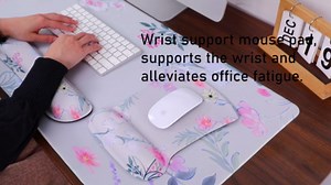MEGREZ 4-in-1 Ergonomic Memory Foam Wrist Rest Set, Desk Pad, Mouse Pad with Wrist Rest, Keyboard Pad, Suitable for Office Workers, Programmers & Gamers–Relieve Typing & Gaming Fatigue,