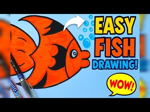 How to draw Fish (Easy & Cute) #SketchArt #VisualSketchArt #drawing #colouringvideoforkids
