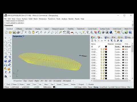 Rhino Unfold Mesh Surfaces