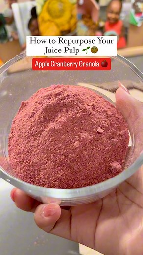 How to Repurpose Your Juice Pulp (Apple Cranberry Granola)🌱🍎😁Another juicer pulp recipe??? This time we’re adding it to our homemade granola and it’s a must have!😍🙌🏽 I used the granola for the top of my coconut yogurt bowl along with cinnamon apples and nut butter. This was the perfect creation for a plant based breakfast, snack, or even healthy dessert! My @nama juicer (Discount code: MYBGR10) makes it easy for me dry out my pulp because it comes out pretty dry.👍🏽Ingredients⬇️•1/2 melte