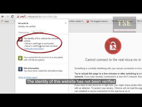 SSL Error "Cannot connect to the real website nicca.nic.in" Chrome - Error Type: Key Revocation