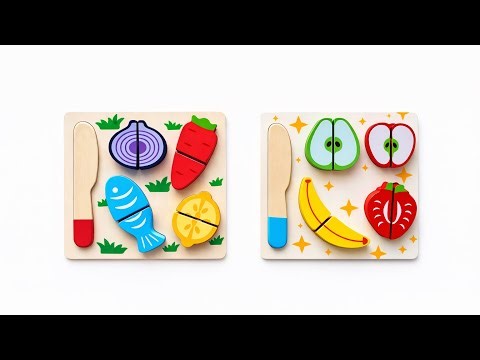 Μαθαίνω Τα Φρούτα και Τα Λαχανικά | Εκπαιδευτικά Ξύλινα Παιχνίδια | Παιδικά Βίντεο