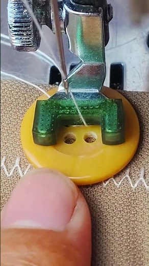Sewing button using a sewing machine #sewing