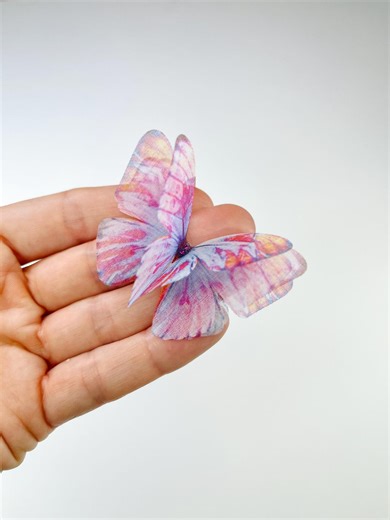 Pink Unicorn Silk Butterfly Appliqué With Swarovski Crystals – Rose Pink Fairy Costume Applique – Bridal Hair Accessory – Fantasy Headpiece - Etsy