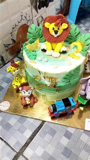 Jungle Safari Theme Cake #food #recipe #viral #youtubeshorts