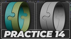 C4D环形嵌入零件硬表面建模教程13（中英文字幕）