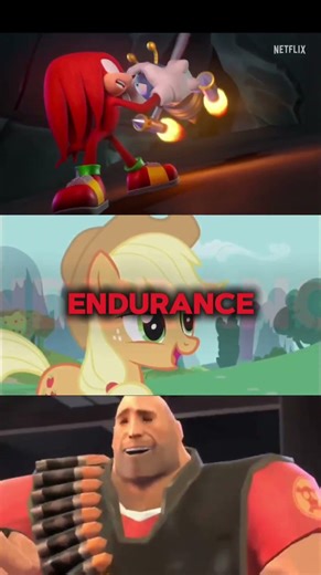 Red and Orange Rampage: Knuckles vs Applejack vs Heavy #sonic #mlp #tf2