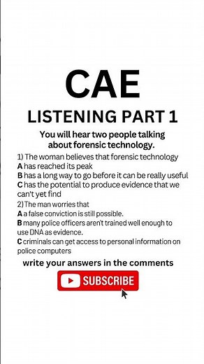 C1 Advanced (CAE) Listening 2024 exam - Part 1, listening practice #c1advanced #cae #learnenglish