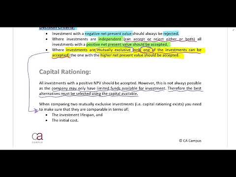 Capital Investment Appraisal - Part 2 - Net Present Value (NPV) method