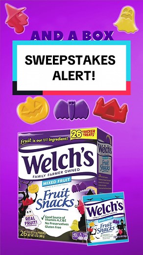 You asked, We LISTENED! We are giving away 2 Welch's Fruit Snacks Halloween Costumes and 1 Box of Welch's Halloween Fruit Snacks to 100 lucky winners, just in time for Halloween! To Enter: 🎃 Follow Us @welchsfruitsnacks 🎃 Tag a friend in the comments of this video who you’d wear the costume with! The lucky winners will be randomly selected and sent a direct message on 10/16/23! 100 total winners will be randomly chosen to each receive (2) Welch's Fruit Snacks Halloween costumes and (1) 26 coun