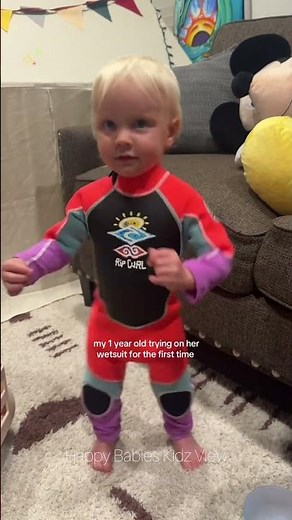 First Time in a Wetsuit | This Surf Baby Moment Is Pure Joy 💞#happybabieskidzview