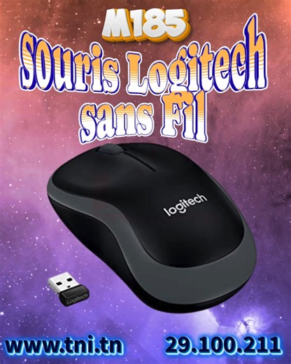Tni informatique on Instagram‎: "🟦 Logitech 🇨🇭 الجودة العالمية بين يديك 🖱️ Souris Logitech M185 – Sans Fil Idéale pour le bureau, les études & l’usage quotidien ✔ Connexion Sans Fil 2.4GHz Stable ✔ Portée jusqu’à 10 mètres ✔ Plug & Play (clé USB) ✔ Batterie longue durée (jusqu’à 12 mois) ✔ Design confortable & léger ✔ Compatible Windows / Mac / Linux 📍 متوفّرة لدى TNI Informatique 🌐 www.tni.tn #Logitech #sourissansfil #qualitédevieautravail #business #étudiants #tniinformatique"‎