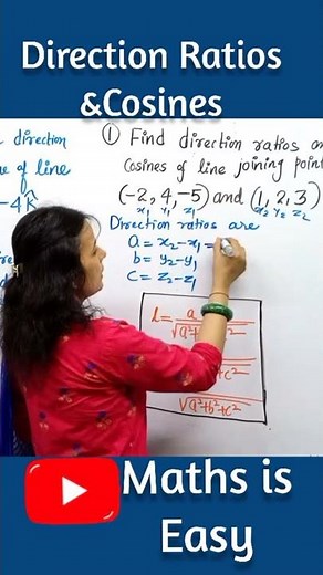 Direction Ratios & Cosines | Three dimensional Geometry Class 12 #youtubeshorts #shorts #3dgeometry