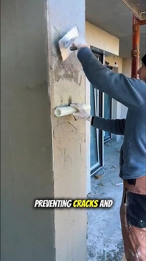 Perfect wall repair sing fiberglass mesh & cement plaster | Satisfying construction process