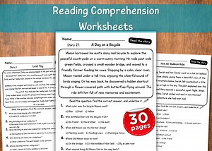 30 Reading Comprehension Worksheets | Short Stories With Questions | Reading Passages & Activities | 1st-3rd Grade ELA | Printable PDF - Etsy Canada