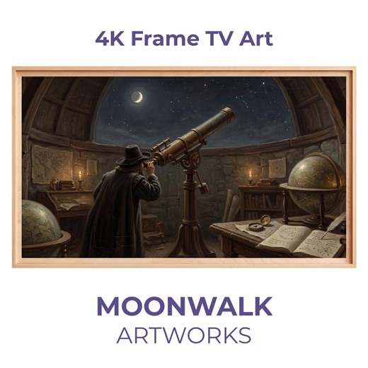 Abstract Frame TV Art, Brass Observatory Telescope, Minimalist Wall Decor, Samsung Frame Digital Download 4K - Etsy