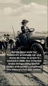Bertha Benz pushed her husband’s secret invention out of the workshop before dawn so he wouldn’t hear the engine start. She gathered her two teenage sons and set off on a 66-mile journey that would change the entire world. Her husband Carl had built the first motorwagen, but he was a perfectionist who was terrified to show it to the public. People called his machine a "witch's cart" and thought it was dangerous, but Bertha had total faith in God and her husband's work. She took the wheel on a ro