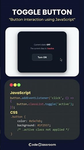 JavaScript Button Interaction (Hover, Click, Toggle)