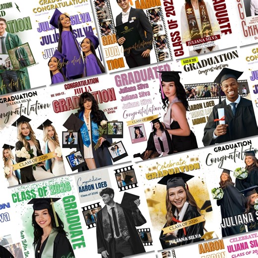 Graduation Gift Bag Templates Bundle, Editable Graduation Designs Class of 2026, Custom Grad Party Favor Bags, Printable Graduation Decor - Etsy