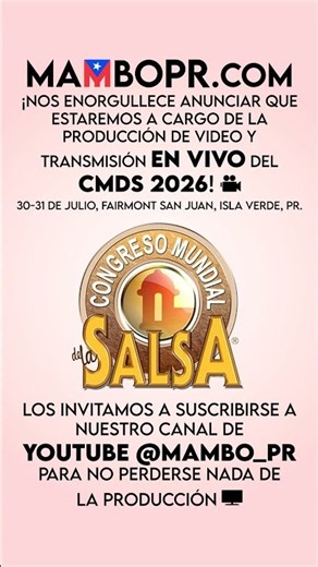 CMDS 2026 — Producción de video y transmisión en vivo | Mambo PR