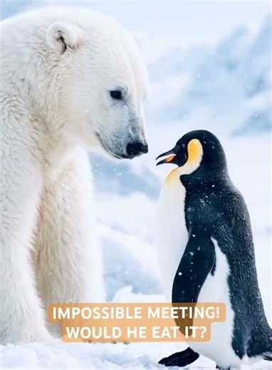 Polar Bear Meets Penguin for the First Time… What Happens Next?