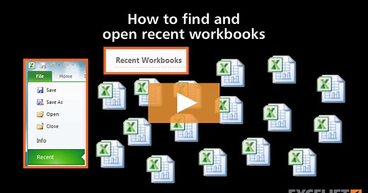 How to find and open recent workbooks